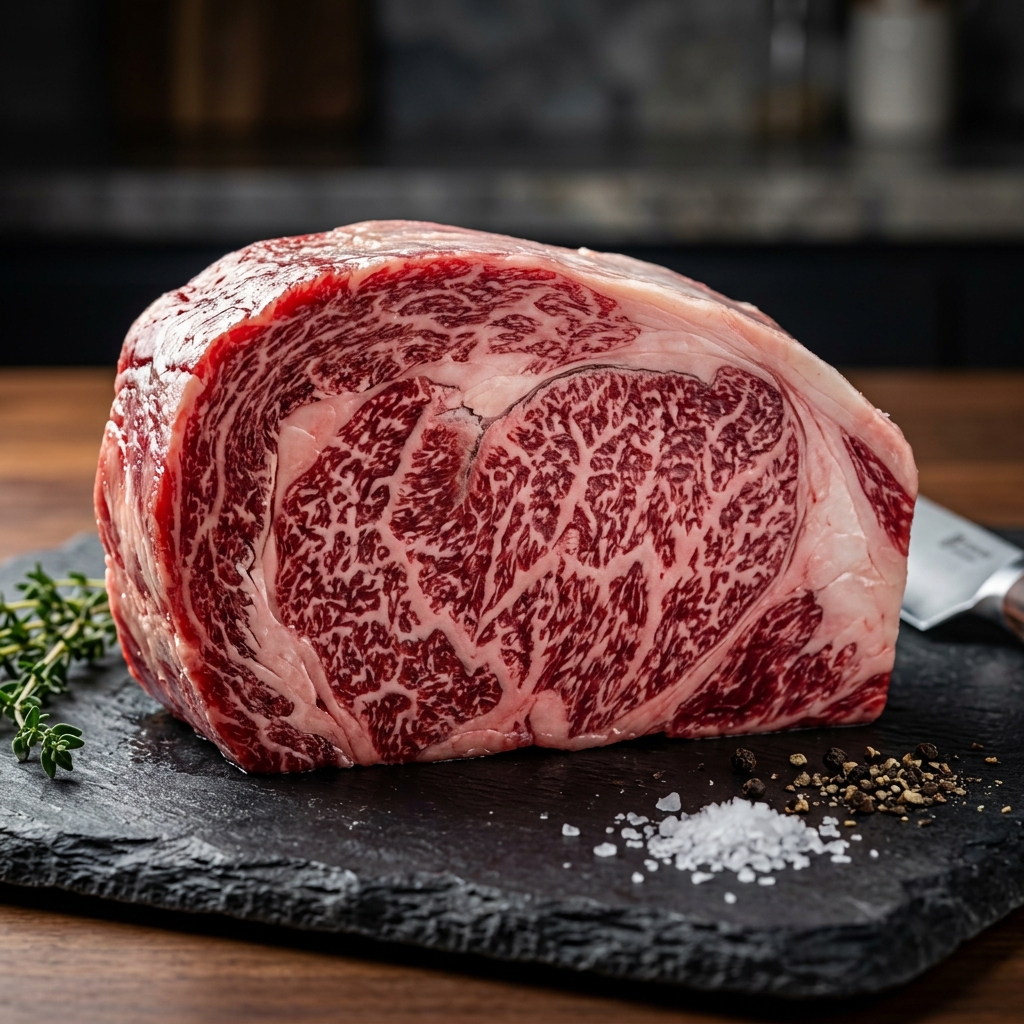 A Thick-Cut Sirloin Steak of Fukushima Beef