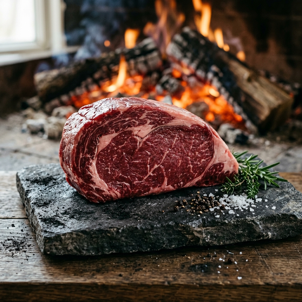 A Masterfully Wood-Fired, Deep Crimson Cut of Ibusana Beef