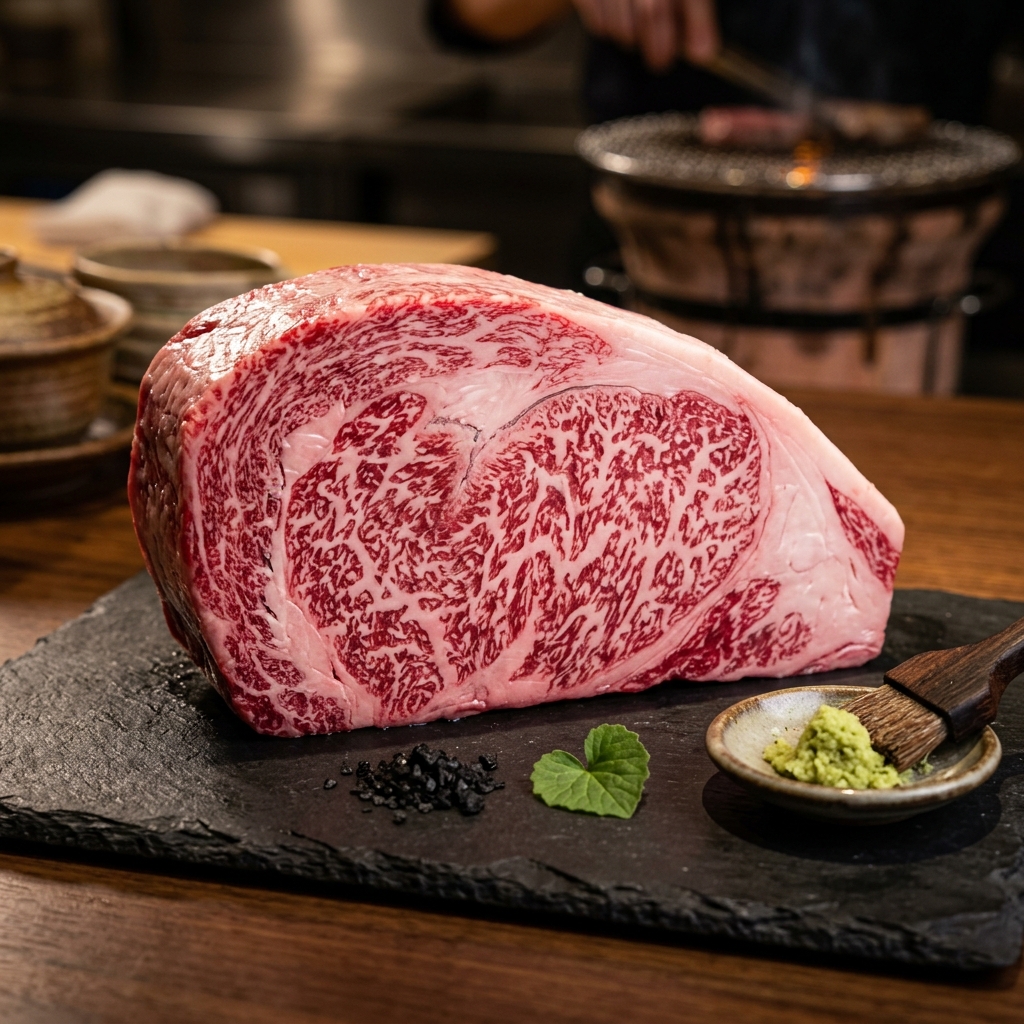An Exquisite, Finely Marbled Kumano Beef Steak