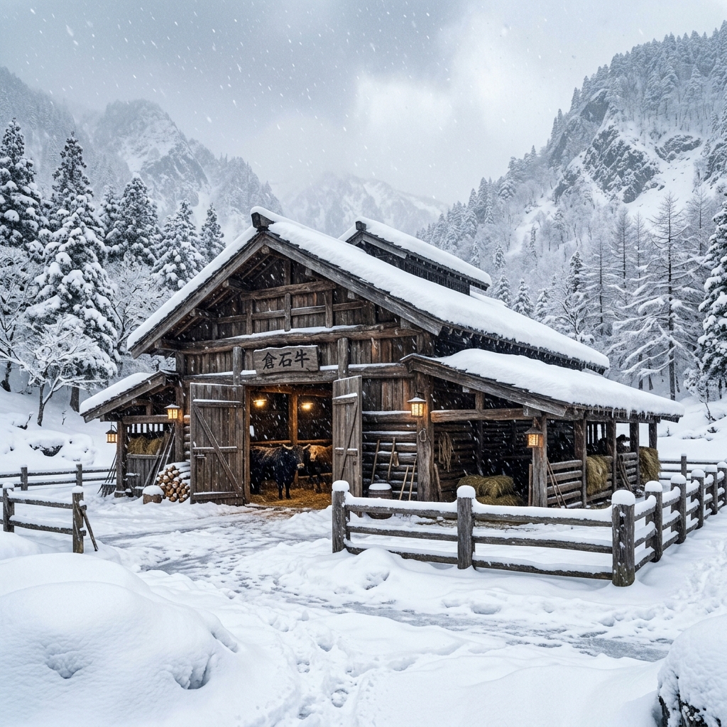 A Sturdy Kuraishi Barn in the Deep Aomori Snow