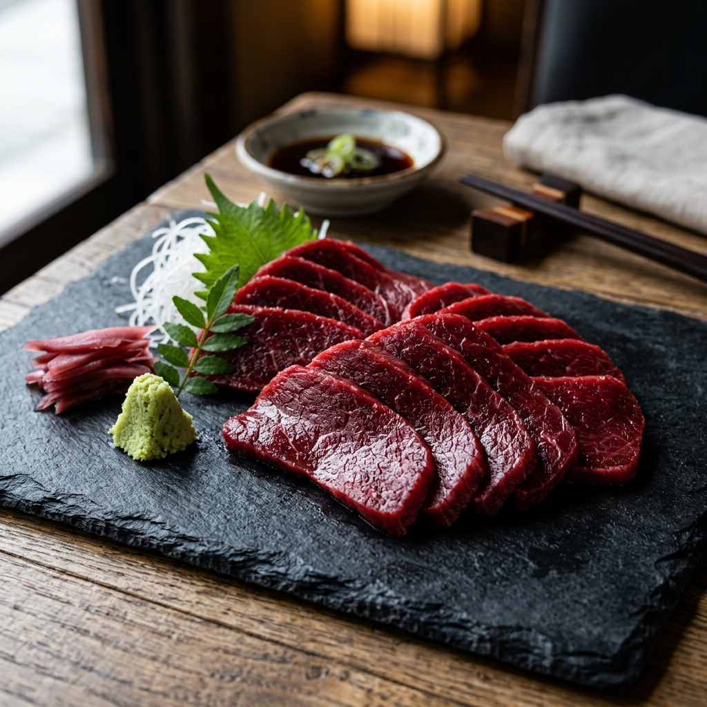 Premium Raw Ibusana Beef served at Wagyu Yakiniku Ibusana