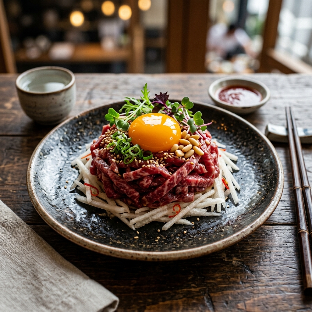 Raw Wagyu: The Art and Danger of Yukhoe and Meat Sushi